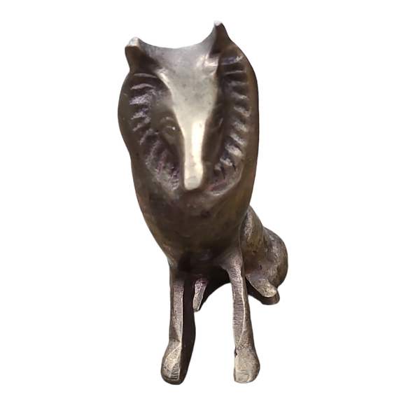 Vintage Solid Brass Collie Dog Figurine - Picture 5 of 12